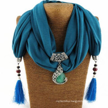 Fashion Women's Elegant Charm Tassels Rhinestone Decorated Jewelry Pendant Embellished Jewelry Scarf For Women